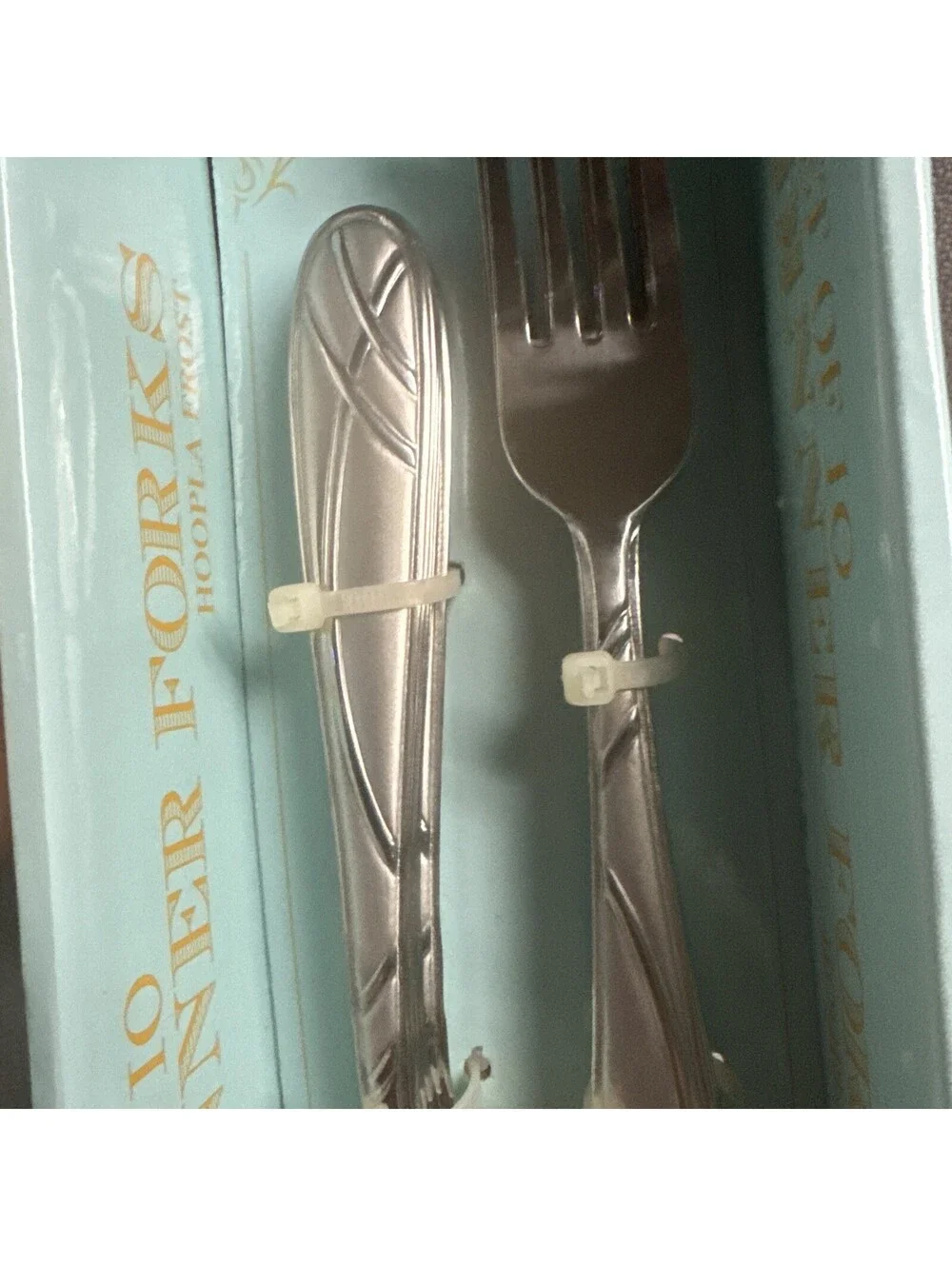 RetroneU Stainless Flatware Hoopla Frost Dinner Forks Set Of 10 New